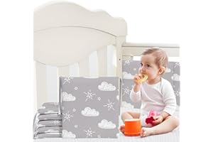 MZRON 6 in 1 Crib Liner Pads Corner Edge Cover-Multifunctional Edge Guard Bumper Guard for Teething (Cloud)