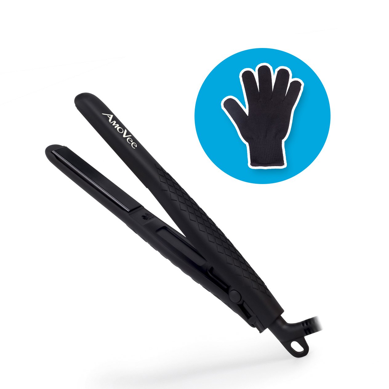Mini Flat Iron, 0.7 Inch Mini Hair Straightener, Small Flat Iron for Short Hair,Curls Bangs, Dual Voltage Travel Hair Straightener（Black）