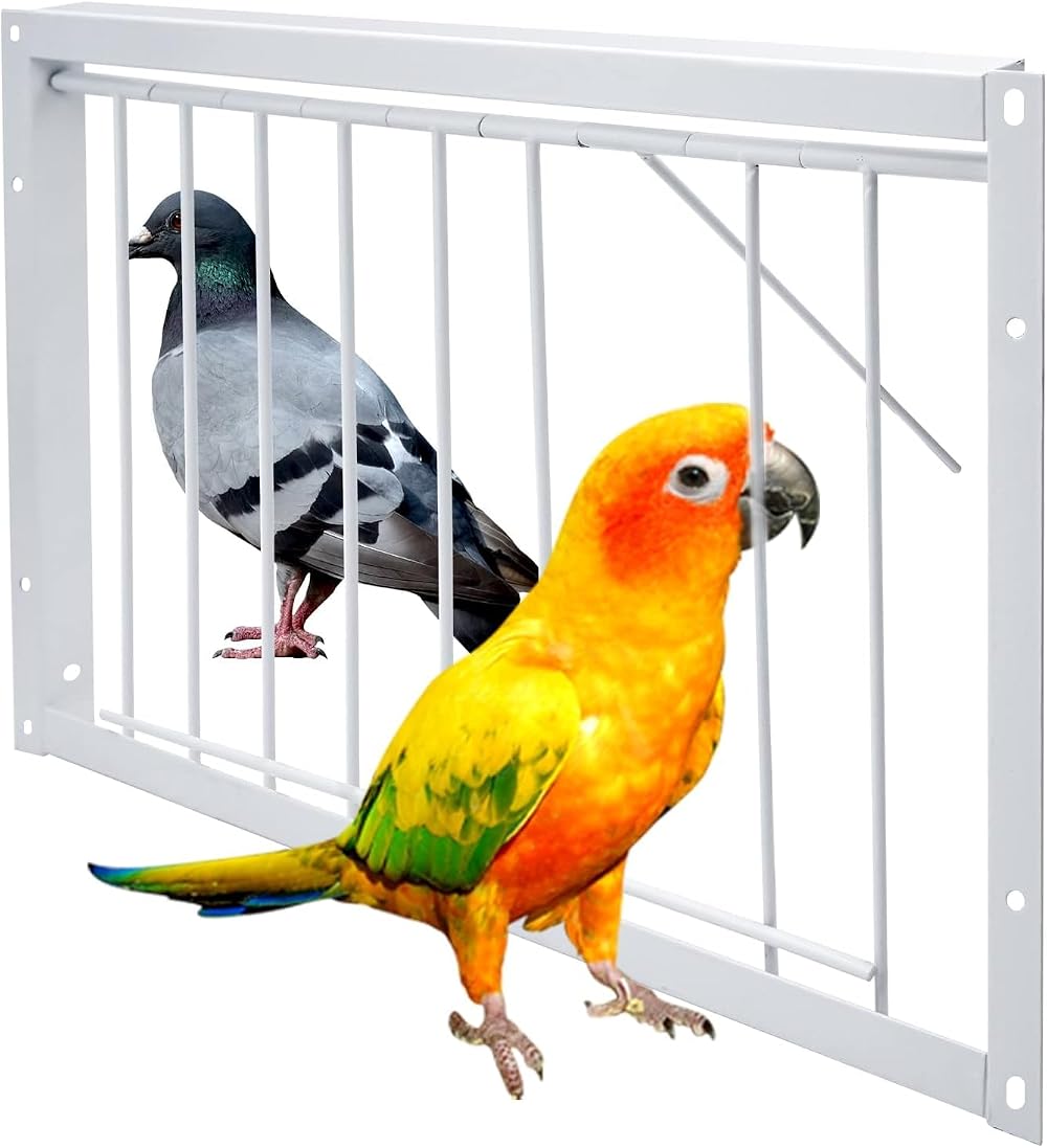 MOGOULUA 40cm Bird Cage Door Pigeon Entrance One-Way Gate Loft Coop White Iron