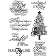 On-Airstore Merry Christmas Blessing Words Clear Stamps for Card Making Decoration DIY Scrapbooking, Christmas Handwriting Tr