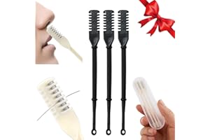 ZEZZO 2-in-1 Nasal Hair Cutter, 2024 Upgraded Double Sided Nose Hair Knife, Nostril Hair Remover Tool 360° Rotating Nose Hair Trimmer, Manual Nose Hair Trimmer with Ear Picker for Women Men (Black 3 Pcs)