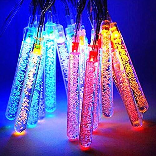 4M 20PCS Colorful LED Solar Icicle String Lights, Waterproof Bubble Bar Picks Ice Cone Lamps, Garden Patio String Lighting for Wedding/Party/Holiday/Decor