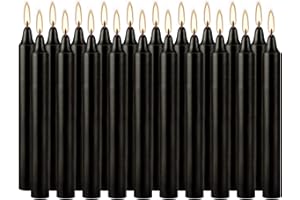 GRCDOYVL Unscented Black Spell Chime Candle-4 Inch Tall Taper Candles-20 Pcs Chime Candles, Mini Smokeless Candles for Rituals, Prayer,Dinners, Parties, Ceremonies, Shabbat