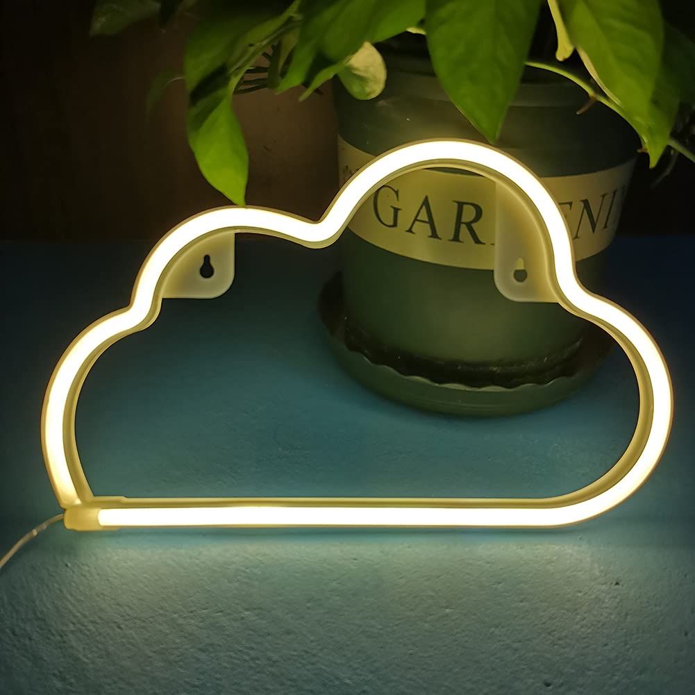Colording Neon Light Cloud Neon Signs Cloud Neon Lights Neon Light Signs for Bedroom Walls Neon Night Lights for Children LED Neon Signs Neon Light Cloud Neon Light up Signs for Party-YELLOW Cloud