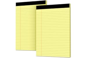 VISHOITTY Legal Pads Note Pads 8.5 x 11 In, 2 Pack Yellow Legal Pads Lined Paper Notepads, Wide Ruled , 30 Sheets/ 60 Pages per Notepad, Micro Perforated Legal Pad 8.5 x 11 Writing Pad for Home Office School