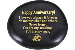 UKMZUII Happy Anniversary Rock Gifts,Anniversary Decorative Stones,You are My Rock Wedding Presents for Couple,Anniversary We