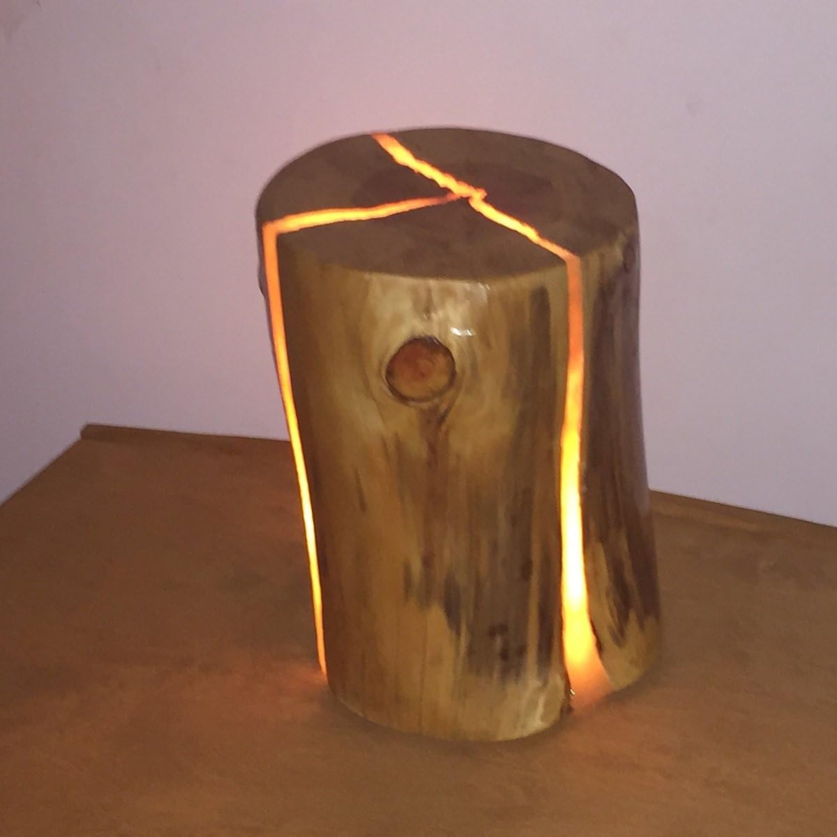 Neu Design Lampe Led Mit Einem Baumstamm Holz Amazon De Beleuchtung
