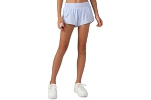 MCEDAR Girls Athletic Shorts with Liner, Quick-Dry Lightweight Active Workout Sports Running Shorts with Zip Pocket