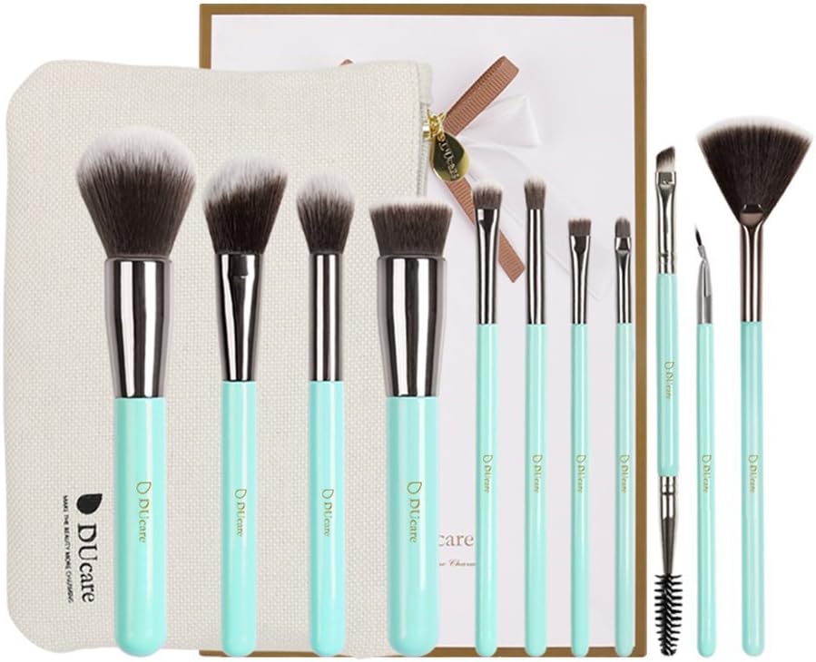 DUcare Make Up Brush Set 11 pieces face Professional cosmetic brush oundation eyeshadow cosmetic brushes kit with bag
