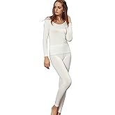 Liang Rou Women's Crewneck Long Johns Ultra Thin Modal Thermal Underwear Top & Bottom Set