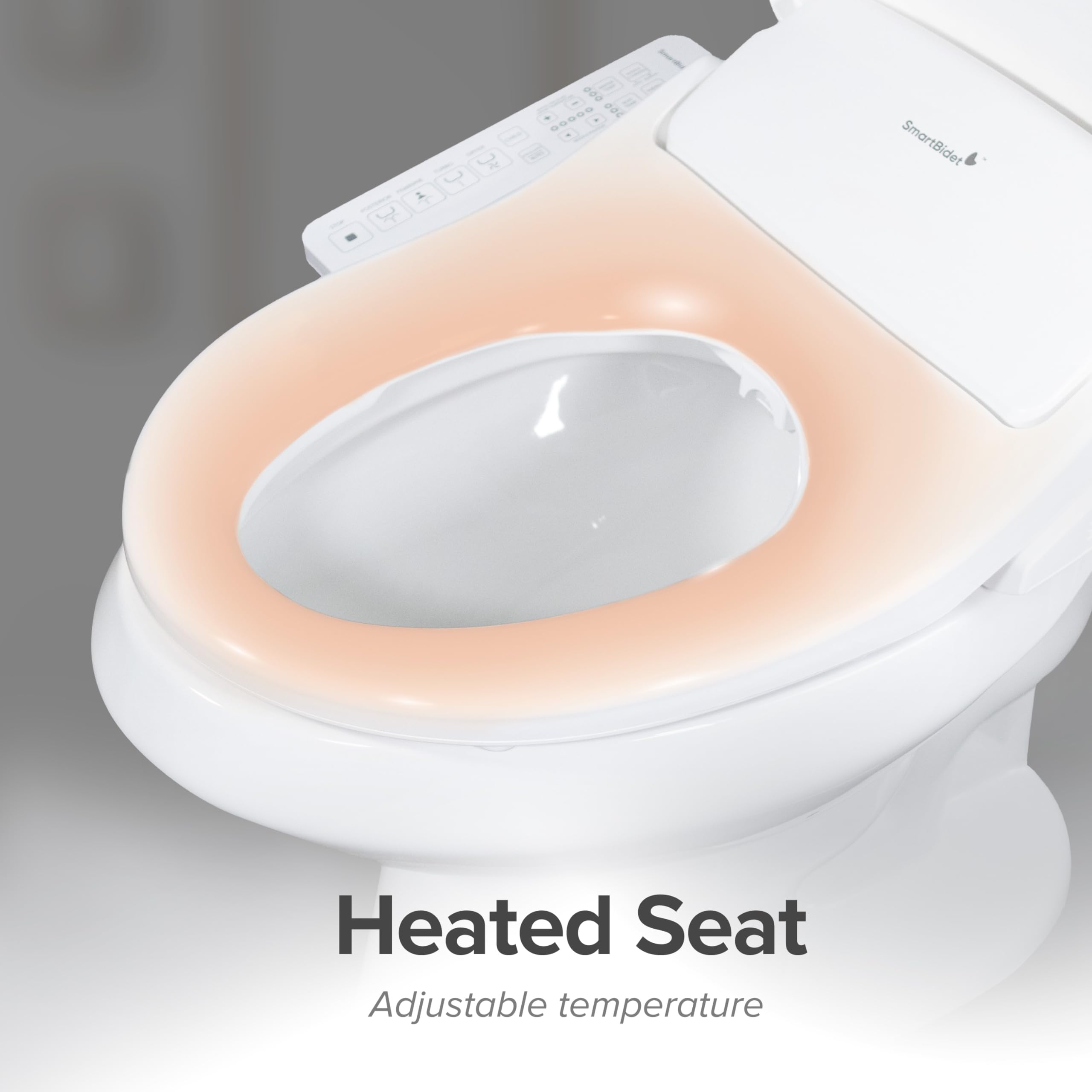 SmartBidet® SB-2600 Electric Smart Bidet™ Seat for Elongated - Electronic Heated Toilet Seat with Warm Air Dryer and Temperature Controlled Wash Functions (Unlimited Hot Water)