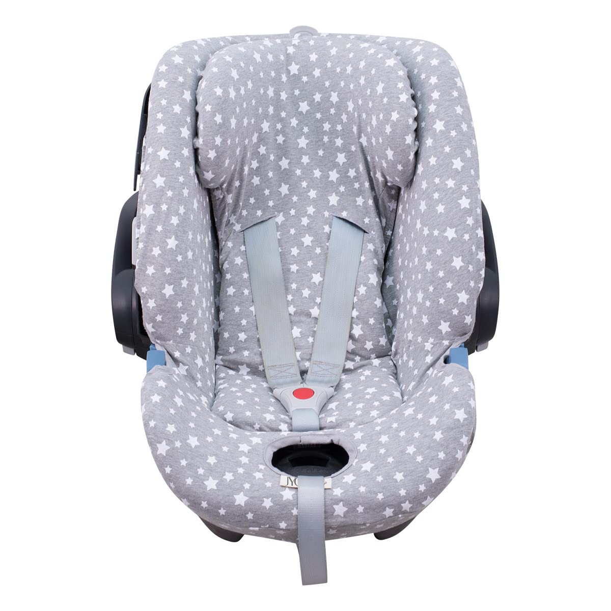 JYOKO KIDS Baby Car Seat Cover Liner Compatible with Cybex Aton Cloud- Q-M-2-4-5, Made with Soft and Organic Cotton, Car Seat Cover for Group 0 (White Star, ATON 4)