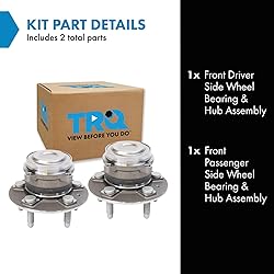 TRQ 2 Piece Front Rear Wheel Bearing & Hub Assembly