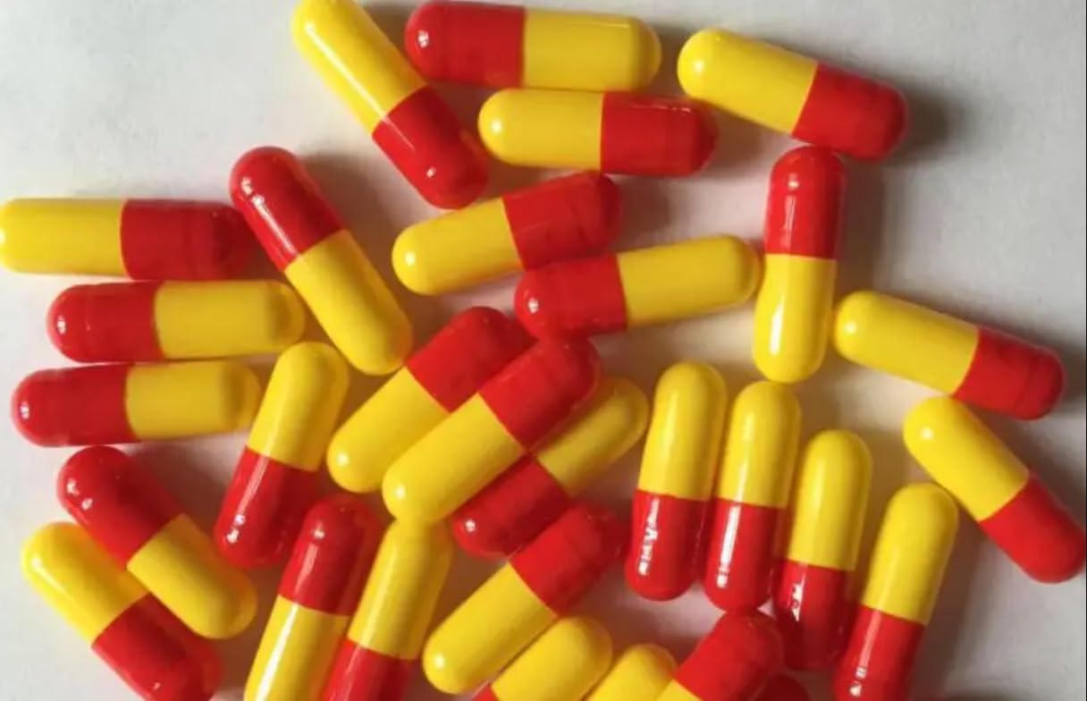 100 Size 1 Red/Yellow Empty Gelatin Capsules Gelatine Hard Pill Cases Self Fill