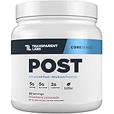Transparent Labs Post - Post-Workout Recovery Muscle Builder with L-Glutamine, Beta-Alanine and BetaPure Betaine Anhydrous for Muscle Recovery and Muscle Building - 30 Servings, Strawberry Lemonade