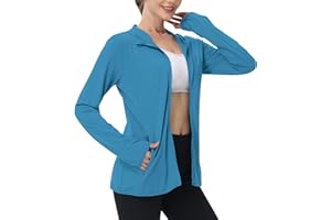 Sun Jacket for Women UPF 50+ Lightweight Athletic Jacket Sun Protection Full Zip Hoodies Shirts Hiking Outdoor Pockets