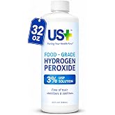 US+ Food Grade Hydrogen Peroxide 3% USP - 32 Fl Oz (1 Quart) | Ready to Use, No Added Toxic Stabilizers, Ultra-Pure Deionized Water, Made in USA