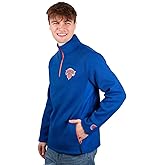 Ultra Game Men's NBA Official Super Soft Quarter Zip Sweatshirt with Zipper Pockets