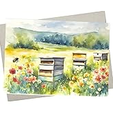 Whitman and Daughter Honey Bee Birthday Card, Beekeeper Card (1 Premium Card, 5X7 Inch) bees note card blank for every occasion like thinking of you, thank you, miss you - 1143
