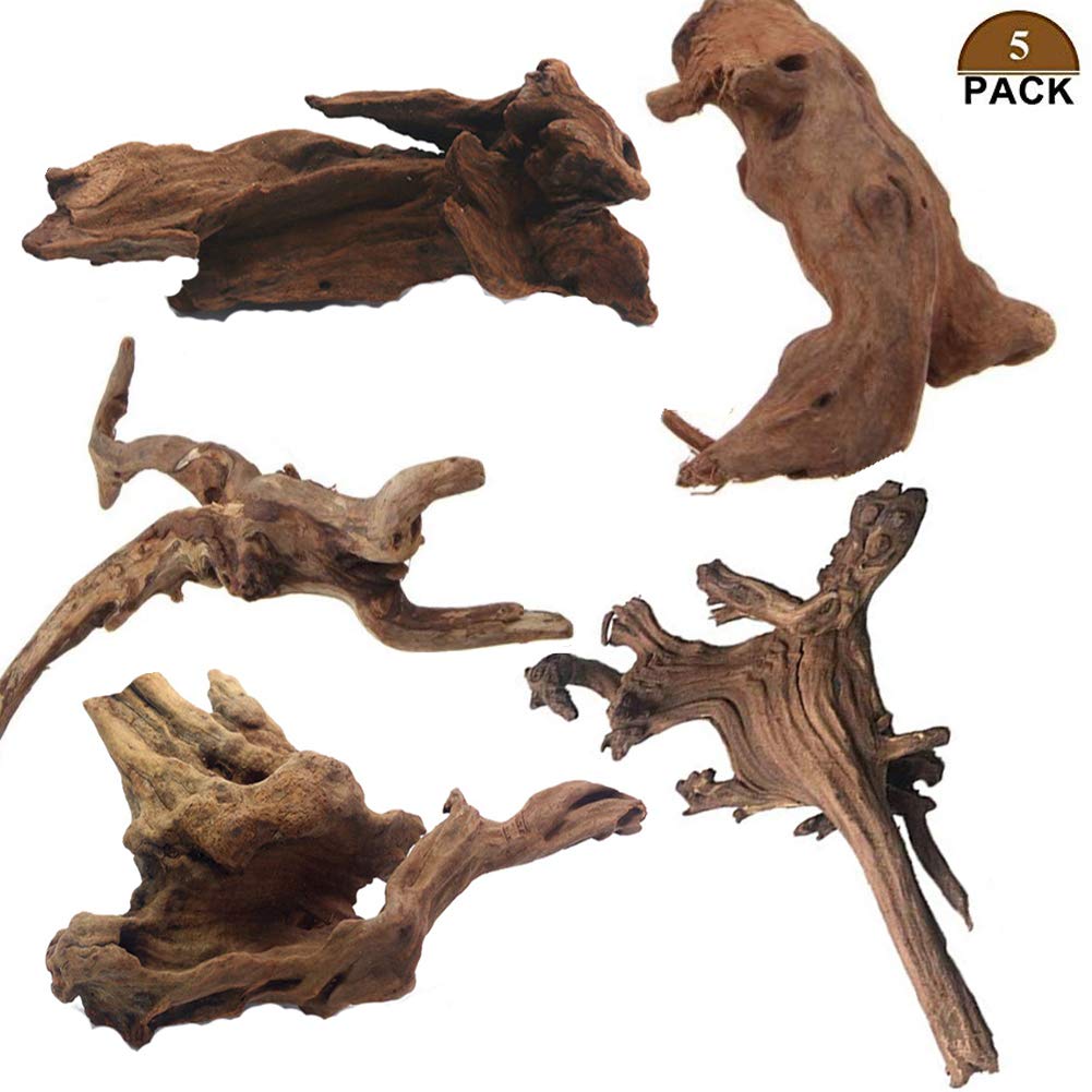 5PCS Tfwadmx Aquarium Assorted Decor Ornament Stump Plant Decoration