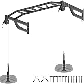 SELEWARE 48'' Heavy Duty Wall Mount Pull Up Bar with Cable Pulley System | Multi-function Chin up Bar with Cable Pulleys LAT Pulldown Attachments Heavy Bag Hanger for Home/Garage Gym Strength Training