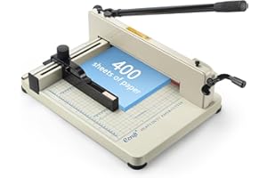 Ecraft Heavy Duty 12" Guillotine Paper Cutter - 400 Sheet Capacity,Solid Steel with HSS Blade,Industrial Commercial Trimmer for Office,School,Print Shop,Safety Lock & Clear Grids