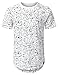 URBANCREWS Mens Hipster Hip Hop Color Texture Longline T-Shirt White, M