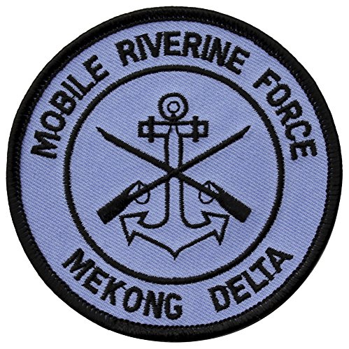 Navy Mobile Riverine Force Mekong Delta Patch Black and Light Blue