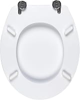 Beldray MDF Toilet Seat White Oval with Stainless Steel Release Hinge 360x428mm view 5
