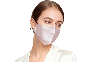 ZIMASILK 100% 22 Momme Mulberry Silk Face Mask for Men & Women, Reusable and Breathable Mouth Cover with Elastic strap