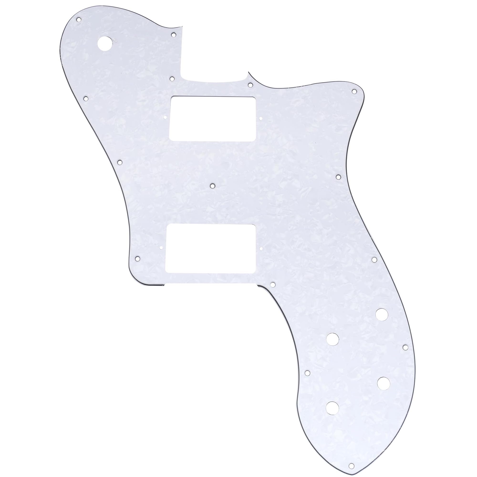 Musiclily Pro 15 Holes Covered HH Guitar Pickguard for Mexico Fender 72 Tele Deluxe Style Electric Guitar, 4Ply White Pearl