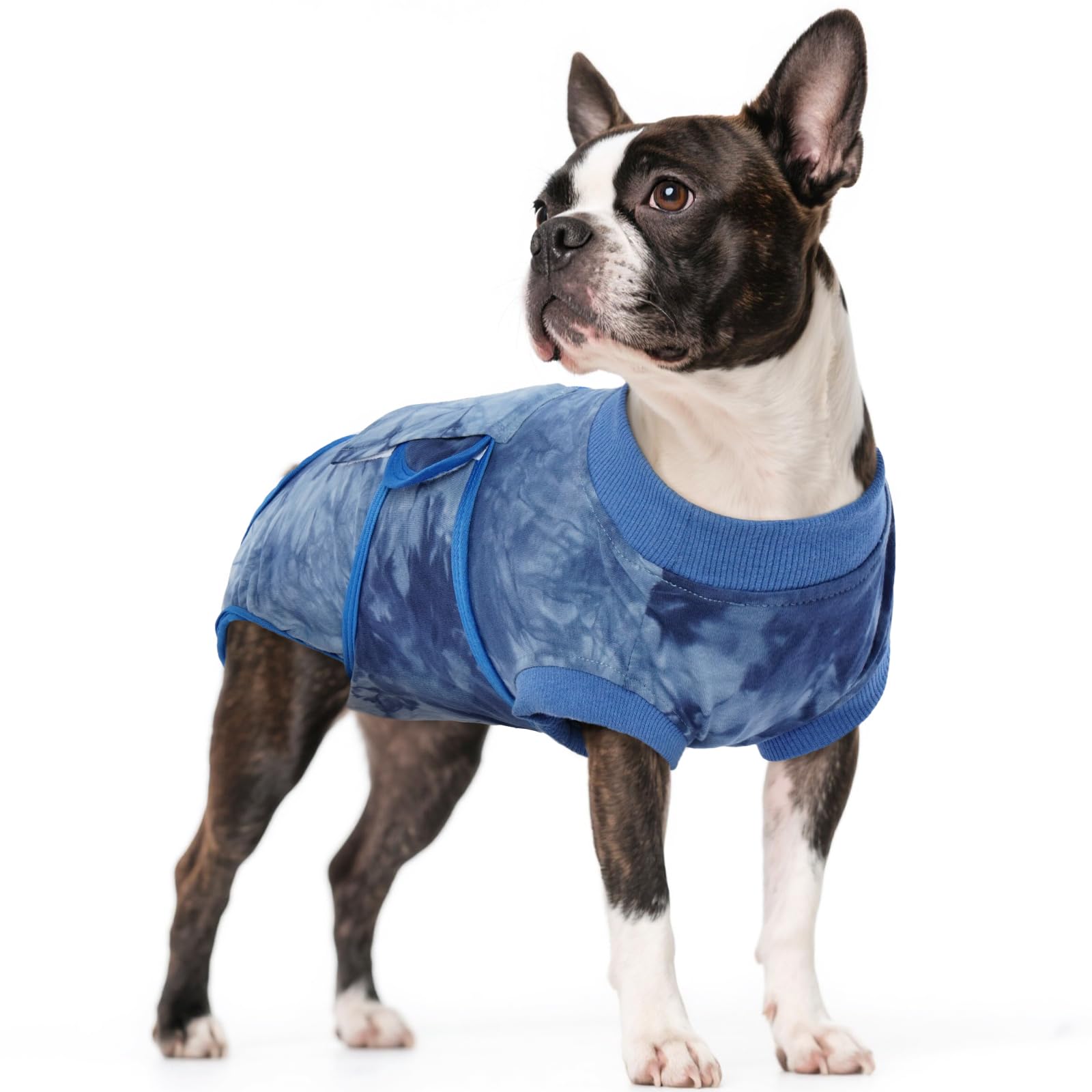Photo 1 of Kuoser Dog Surgery Recovery Suit, Anti Licking Pet Surgical Suit for Dogs Male Neuter, Female Dog Surgery Suit for Spay Subsititute E-Collar Cone, Dogs Body Suits After Surgery Blue Tie Dye M