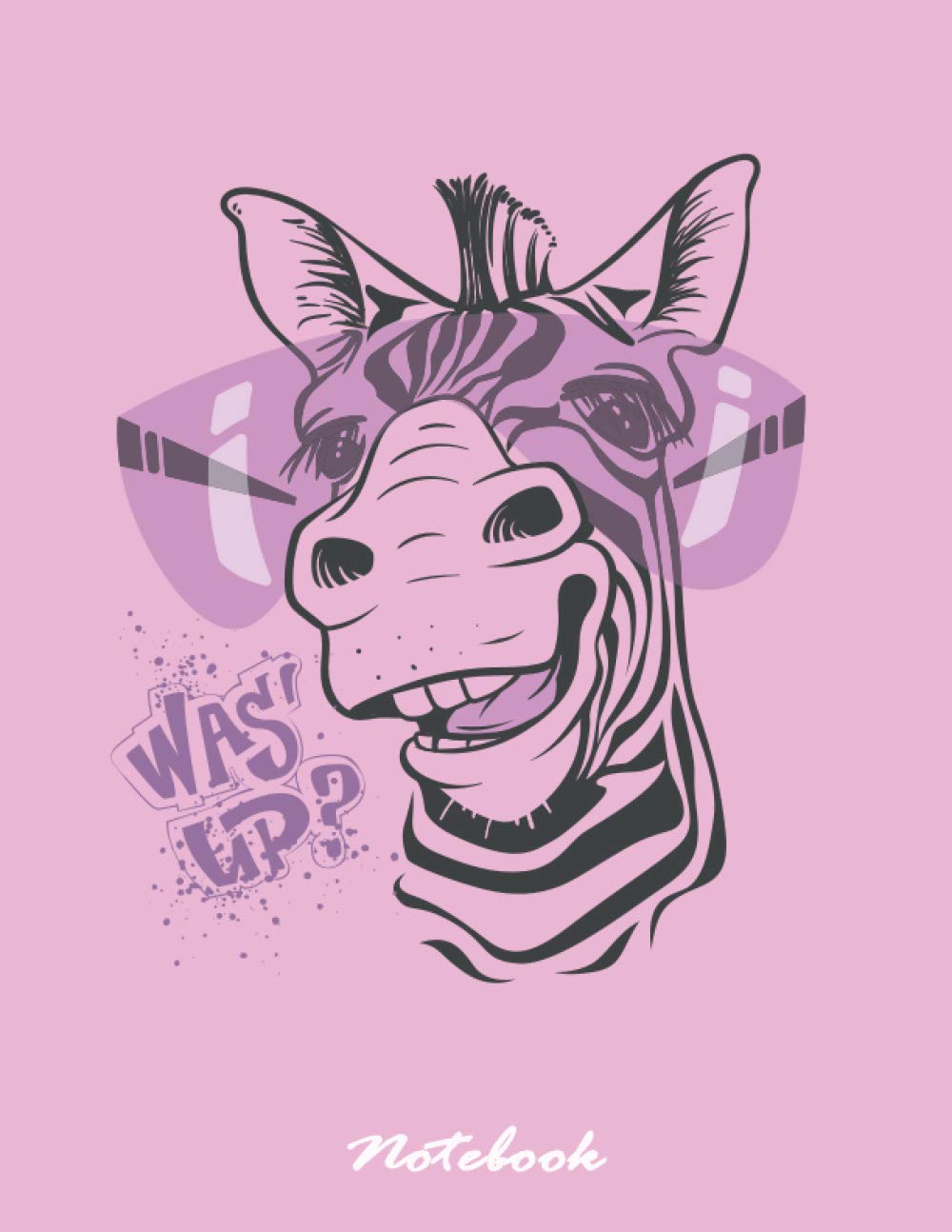 Notebook: Print with zebra purple cover and Lined pages, Extra large (8.5 x 11) inches, 110 pages, White paper (Print with zebra purple notebook)