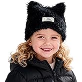 Aofalbe Kids Winter Hat for Girls, Toddler Cat Ears Knit Beanie, Cute Cap for Children Infant Outdoor