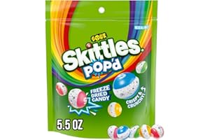 SKITTLES POP'd Sour Freeze Dried Candy Assortment, 5.5 Oz Resealable Bag