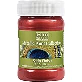 Modern Masters Satin Sashay Red Metallic Paint | Decorative Wall Finish, Accent Walls And Furniture, Shimmering Satin Appearance, Water-Based Formula, 6 Oz