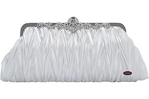 Fawziya Satin Pleated Clutch Purses For Women Evening Clutches For Wedding And Party