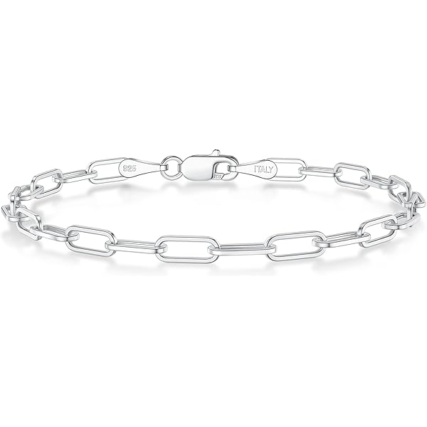 Amazon.com: OCHCOH 925 Sterling Silver Paperclip Chain Bracelet