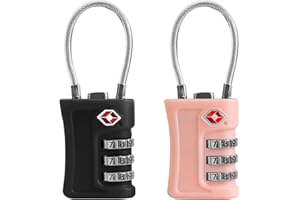 UP Security Luggage Locks TSA Approved 2 Pack, Small Padlock Combination, TSA Locks for Luggage, Travel Combo Padlock with Co