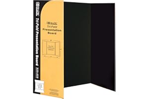 BAZIC Trifold Presentation Board 36" X 48" Black, Tri-Fold Corrugated Poster Boards, Cardboard for Display Boards Science Fai