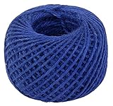 Qingsun 50m Natural Durable Jute Twine ball Hemp Rope for Arts Crafts Christmas Weeding Gift Industrial,Cake Packing,Gardening,Home Decor-Blue