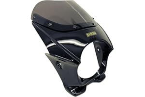 CRU Emgo Venom Mini Cafe Black Fairing Windshield 5.75" Headlight Opening Mark II
