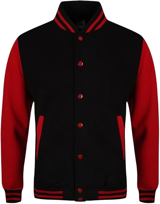 all black with red jacket