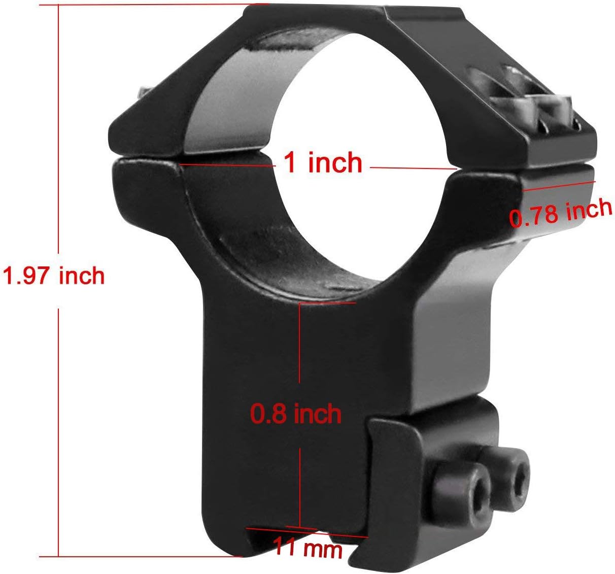 Modkin 1 Inch Dovetail Scope Rings, High Profile Scope Mount for 11mm Dovetail Rails -2 Pieces (One has Stop pin) : Sports & Outdoors
