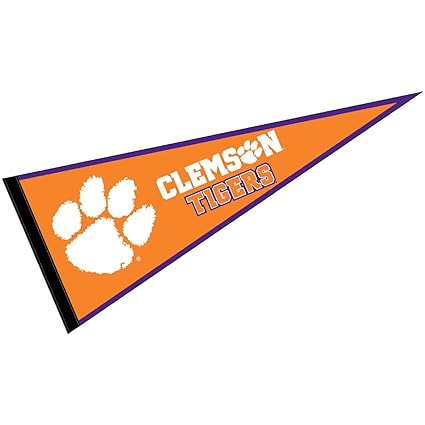 College Flags And Banners Co Clemson Tigers Pennant Full Size Felt