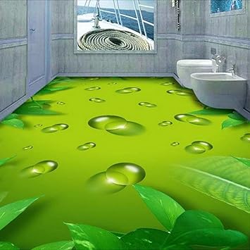 Zxdxd Kundengebundene Tapete Grunes Auge Des Boden 3d Pflanzt Wasser Tropfen Wohnzimmer Badezimmer Boden Malerei Pvc Fototapete 400x280cm Amazon De Baumarkt