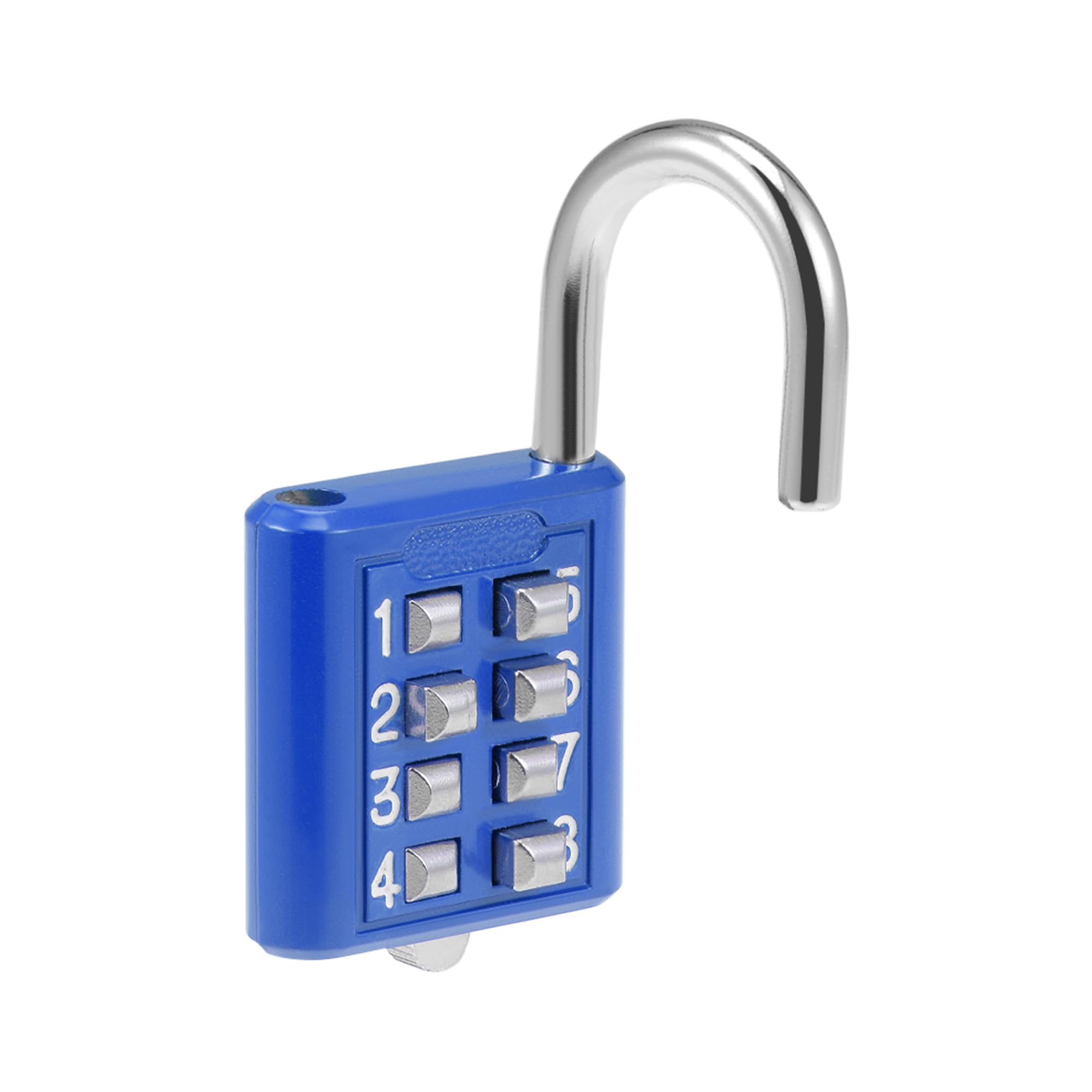 M METERXITY 8 Digit Combination Padlock - Zinc Alloy Indoor Outdoor Padlock, Push Button Lock, Apply to Gym Gate Sports Locker (5mm, Blue)