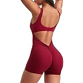 YEOREO One Piece Workout Jumpsuits for Women Backless Tummy Control Sleeveless Jumpsuits Lizvette V Back Scrunch Yoga Romper