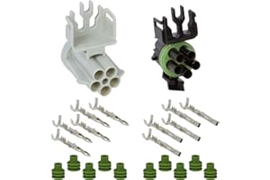 3 Sets of CustomConnectorKits Genuine Delphi (Aptiv) Weather Pack Single Assembly Kits (18-20 AWG, 5 Way)