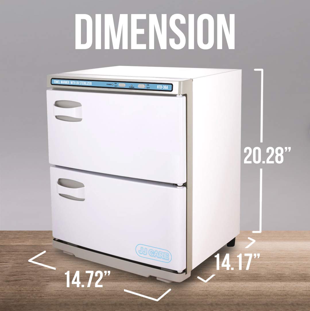JJ CARE [Premium] UV Towel Warmer Sterilizer 36L Capacity, 2-in-1 Spa Hot Towel Warmer with UV Sterilizer, Hot Towel Cabinet for 40-60 Small Facial Towels, UV Towel Sterilizer for Salon, Barber Shops: Beauty